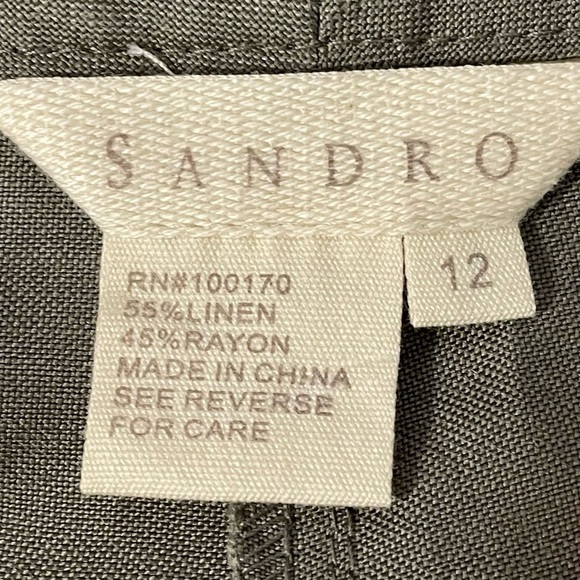 Sandro Linen Blend Cropped Pants - Picture 5 of 5